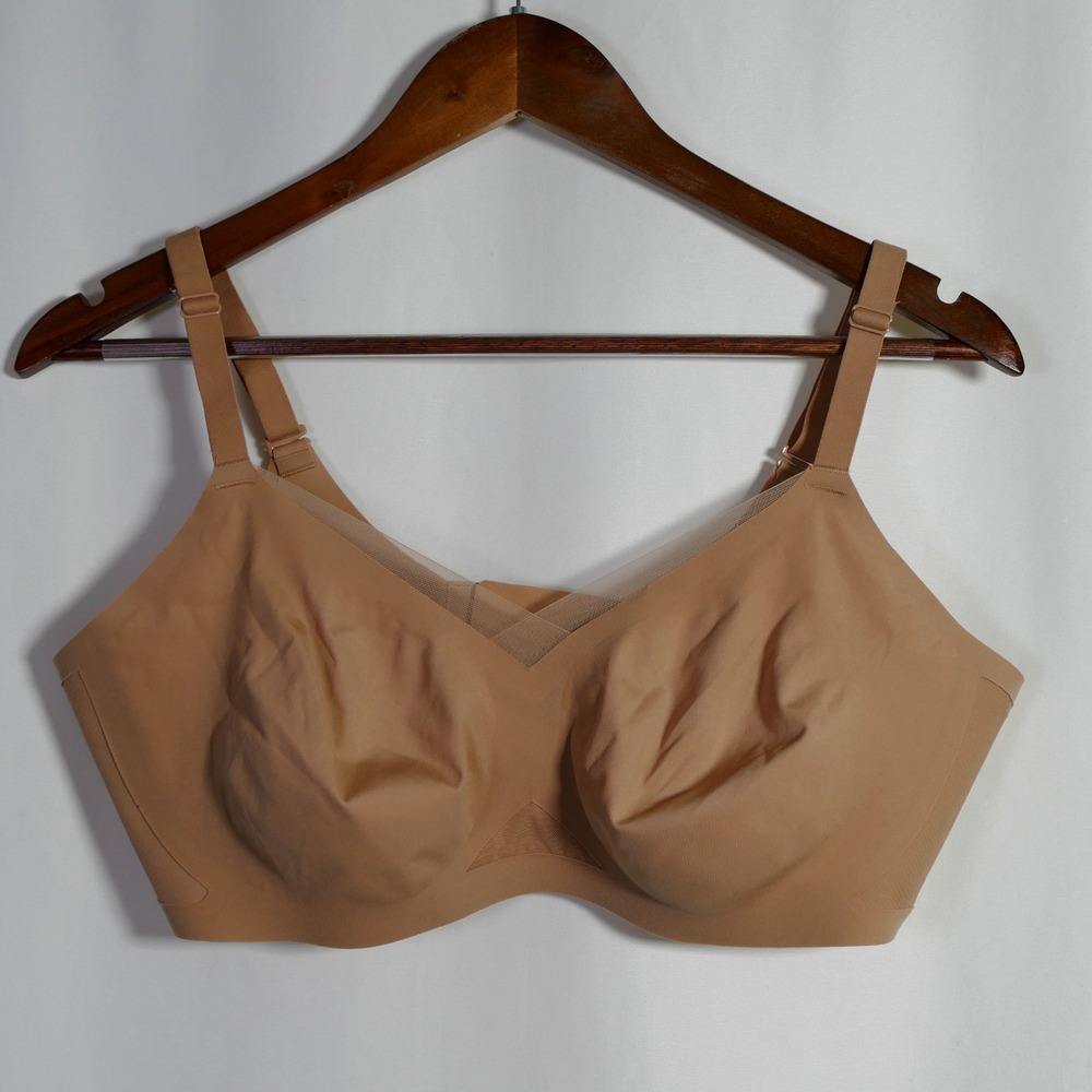 Honeylove Wireless Crossover Bra Size XL 38D 38DD 38E Mesh Smoothing Comfort
